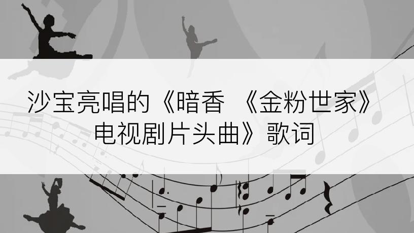 沙宝亮唱的《暗香 《金粉世家》电视剧片头曲》歌词