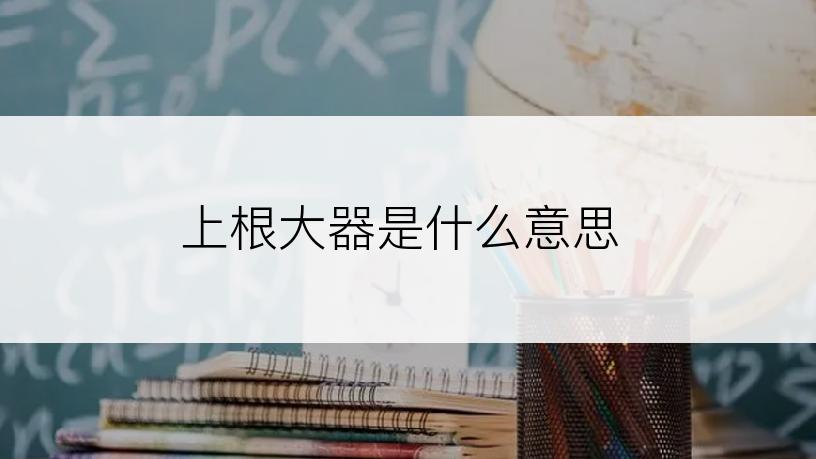 上根大器是什么意思