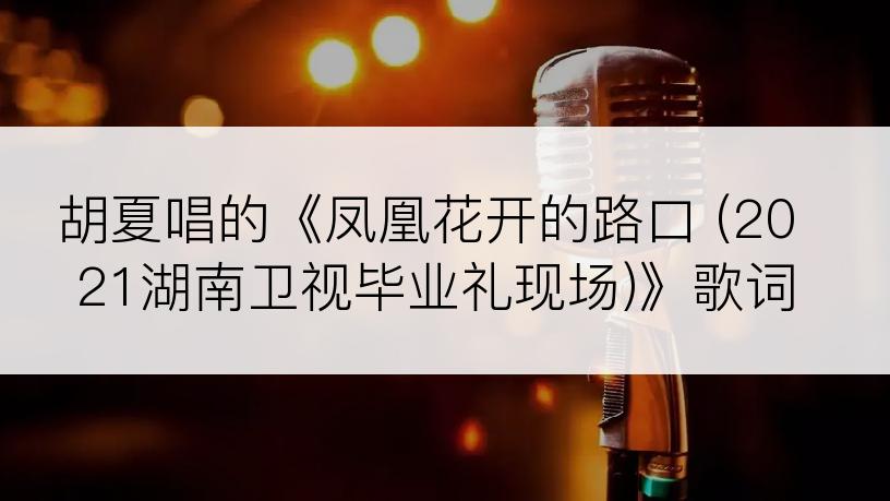 胡夏唱的《凤凰花开的路口 (2021湖南卫视毕业礼现场)》歌词