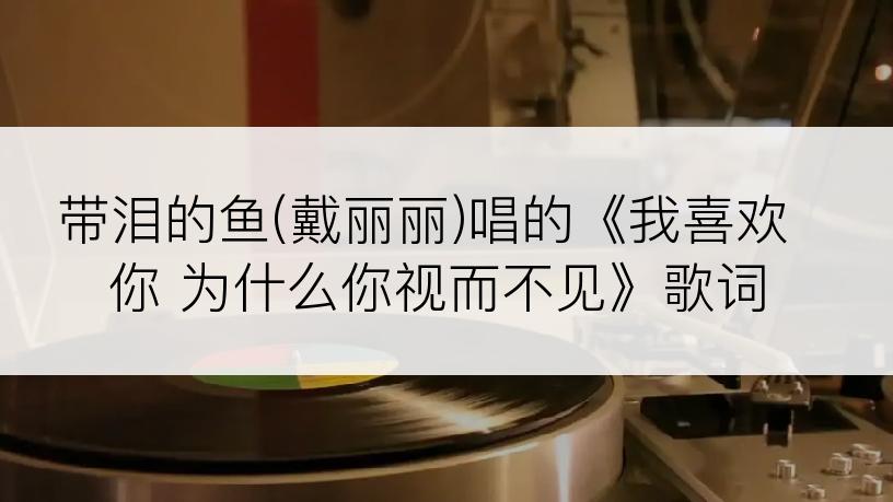 带泪的鱼(戴丽丽)唱的《我喜欢你 为什么你视而不见》歌词