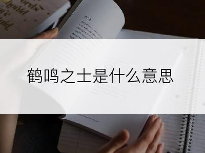 鹤鸣之士是什么意思