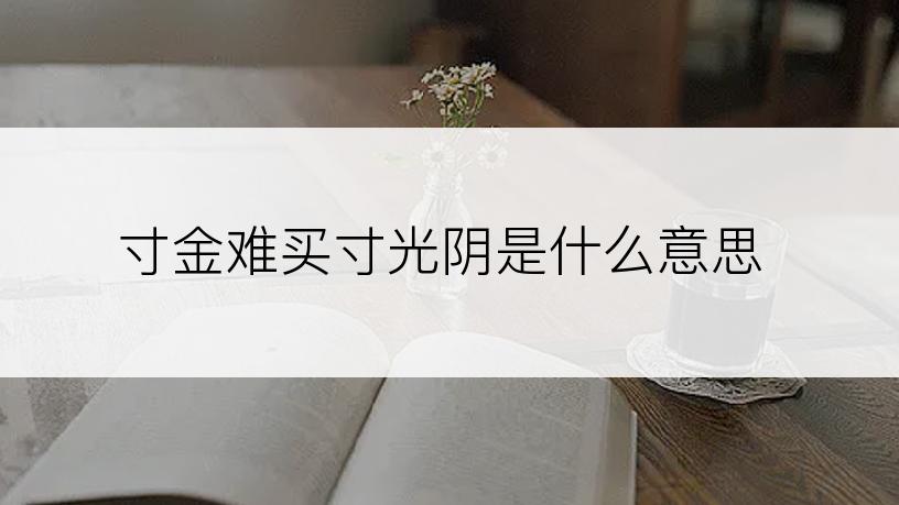 寸金难买寸光阴是什么意思