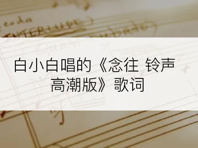 白小白唱的《念往 铃声高潮版》歌词