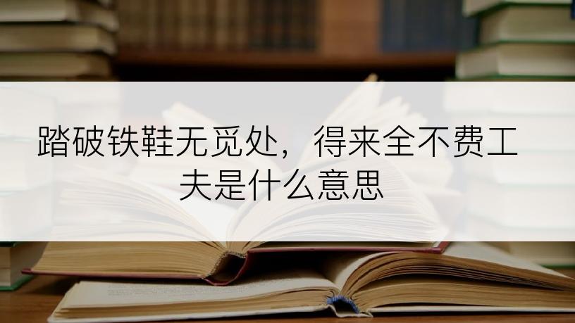 踏破铁鞋无觅处，得来全不费工夫是什么意思