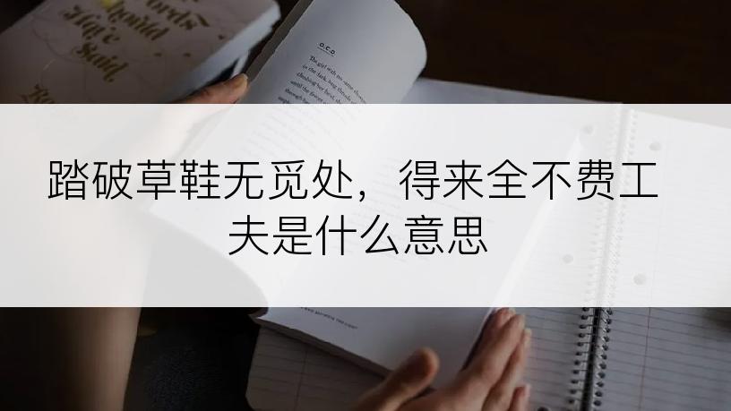 踏破草鞋无觅处，得来全不费工夫是什么意思