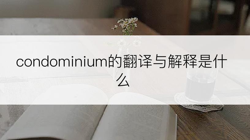 condominium的翻译与解释是什么