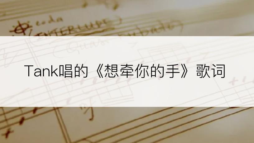 Tank唱的《想牵你的手》歌词