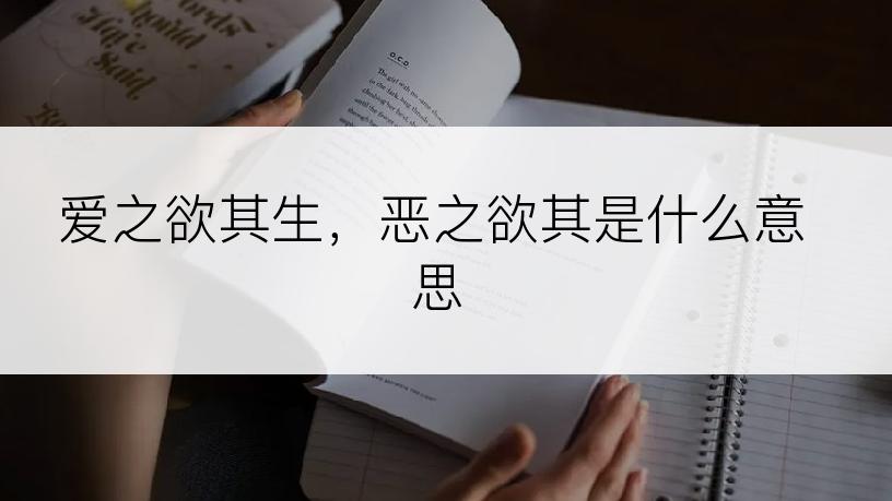 爱之欲其生，恶之欲其是什么意思