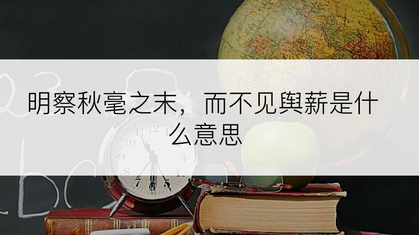 明察秋毫之末，而不见舆薪是什么意思