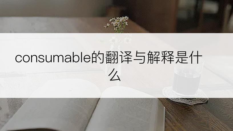 consumable的翻译与解释是什么