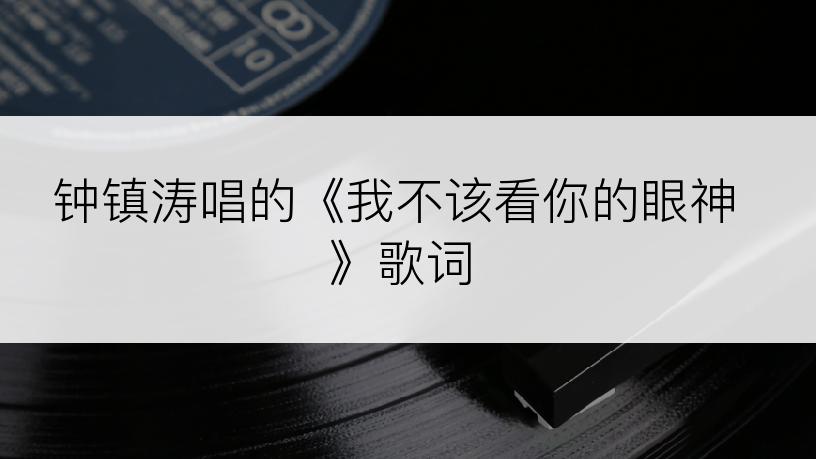 钟镇涛唱的《我不该看你的眼神》歌词