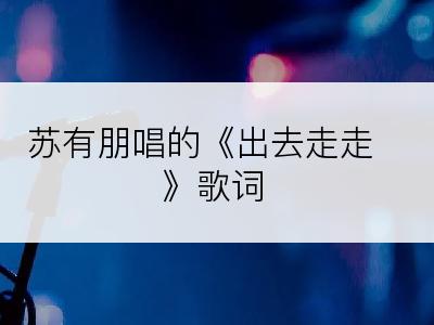 苏有朋唱的《出去走走》歌词