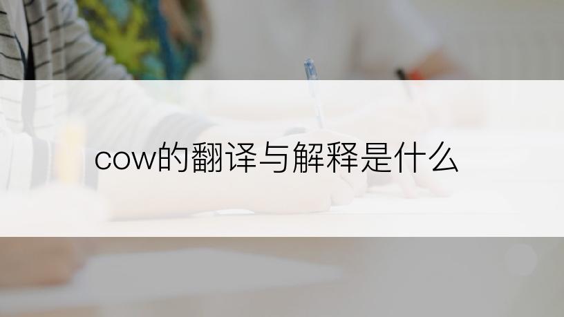 cow的翻译与解释是什么