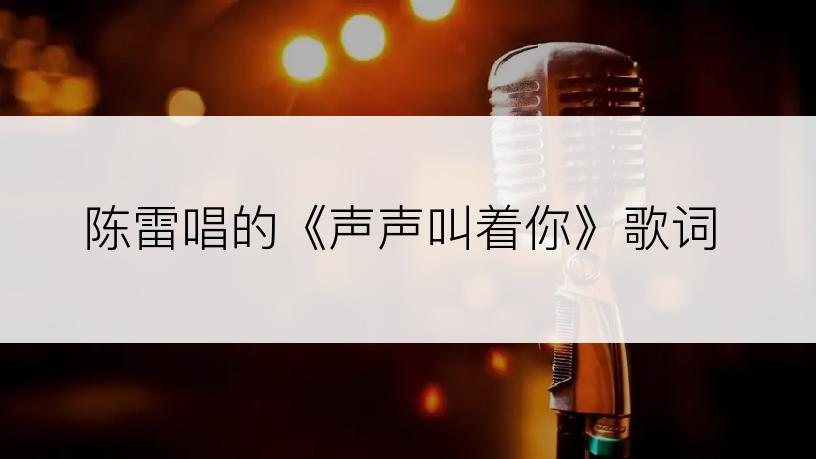 陈雷唱的《声声叫着你》歌词
