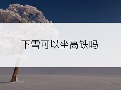 下雪可以坐高铁吗