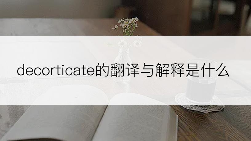 decorticate的翻译与解释是什么