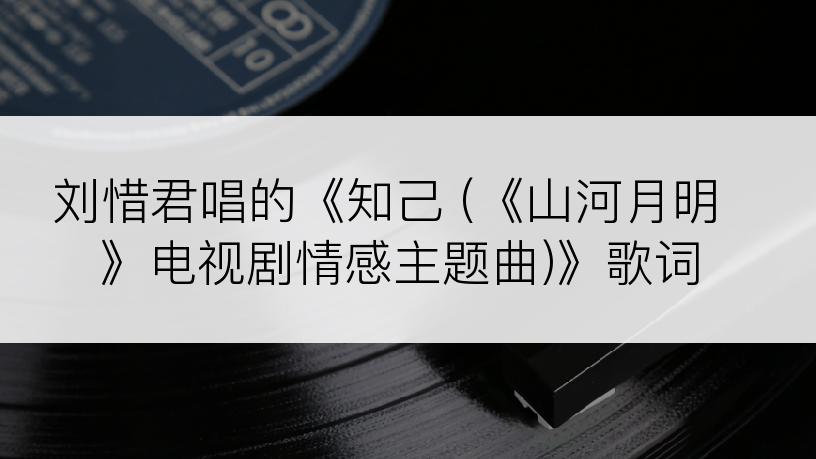 刘惜君唱的《知己 (《山河月明》电视剧情感主题曲)》歌词