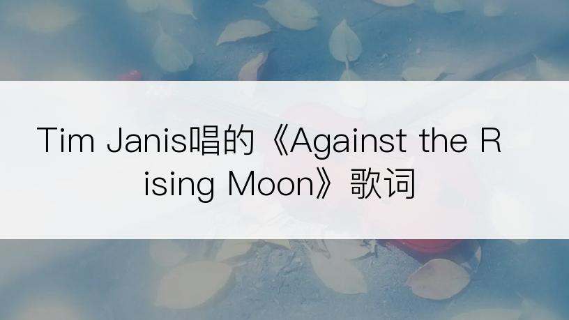 Tim Janis唱的《Against the Rising Moon》歌词