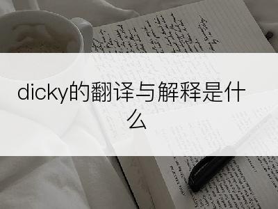 dicky的翻译与解释是什么