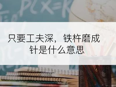 只要工夫深，铁杵磨成针是什么意思