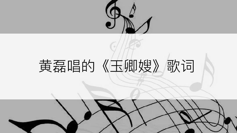 黄磊唱的《玉卿嫂》歌词
