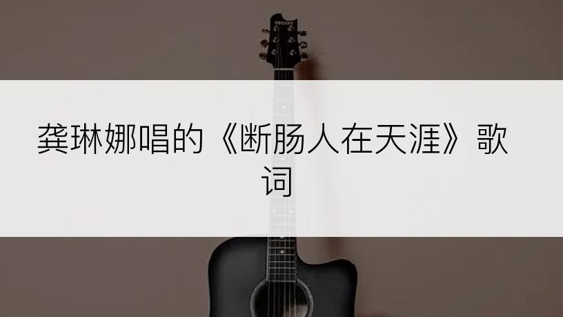龚琳娜唱的《断肠人在天涯》歌词