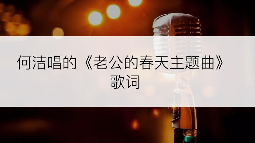 何洁唱的《老公的春天主题曲》歌词