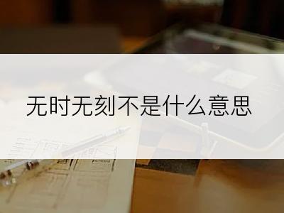 无时无刻不是什么意思