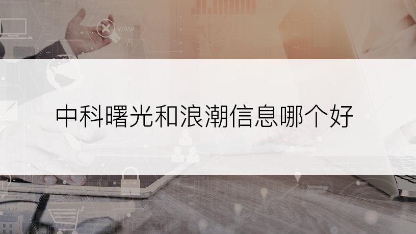 中科曙光和浪潮信息哪个好