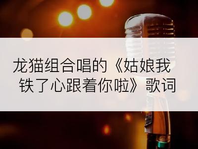 龙猫组合唱的《姑娘我铁了心跟着你啦》歌词