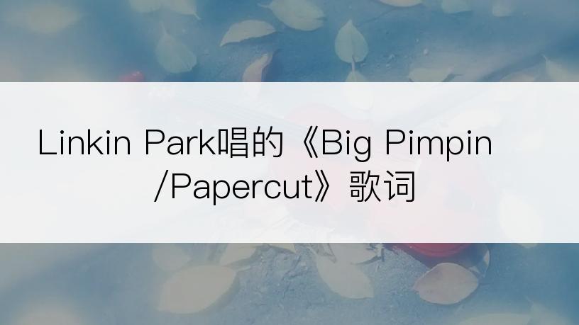 Linkin Park唱的《Big Pimpin /Papercut》歌词