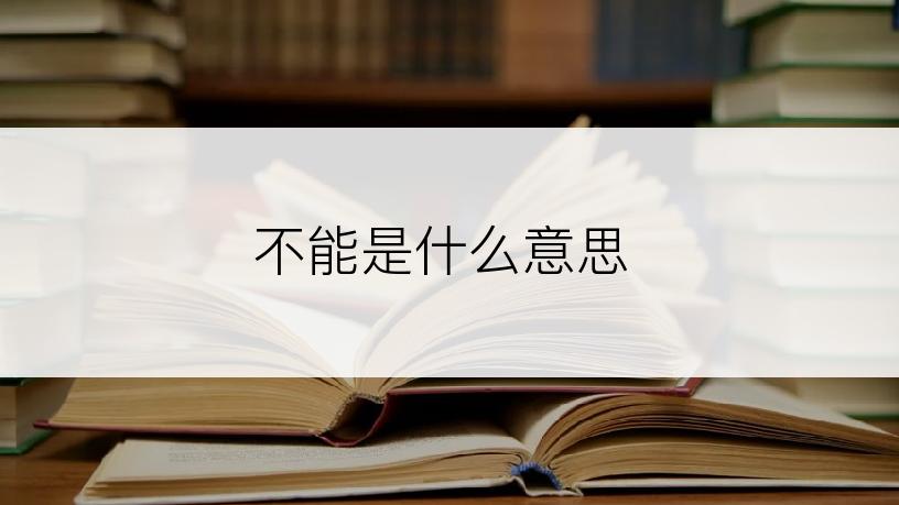 不能是什么意思