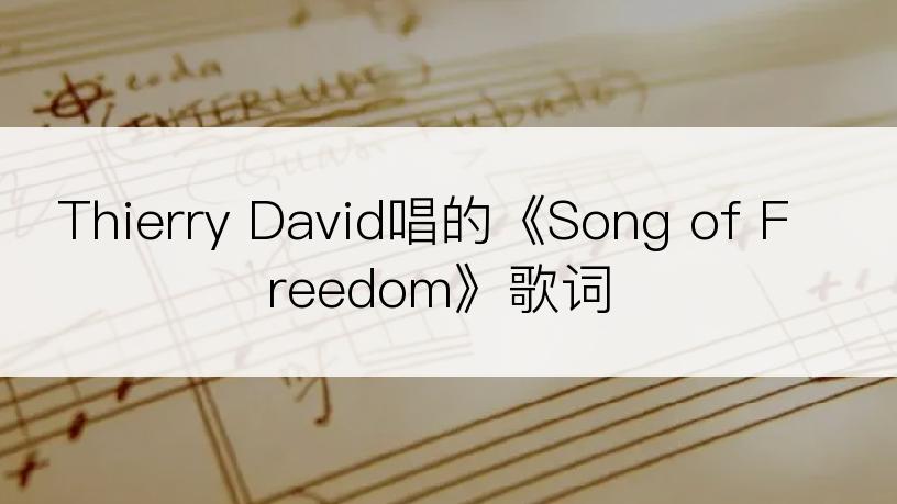 Thierry David唱的《Song of Freedom》歌词