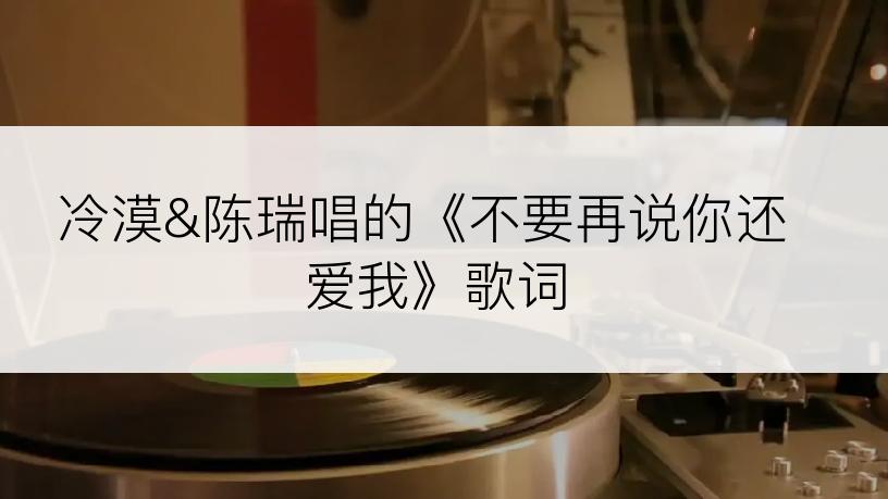 冷漠&陈瑞唱的《不要再说你还爱我》歌词