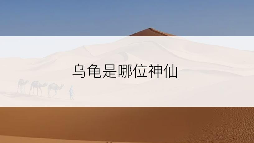 乌龟是哪位神仙