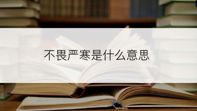 不畏严寒是什么意思