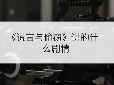 《谎言与偷窃》讲的什么剧情