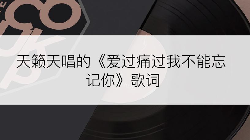 天籁天唱的《爱过痛过我不能忘记你》歌词