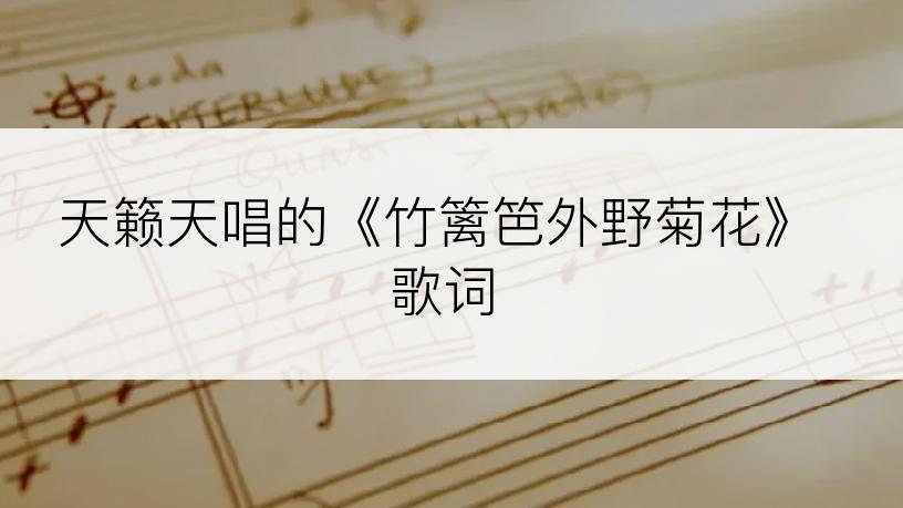 天籁天唱的《竹篱笆外野菊花》歌词