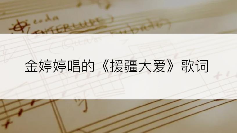 金婷婷唱的《援疆大爱》歌词