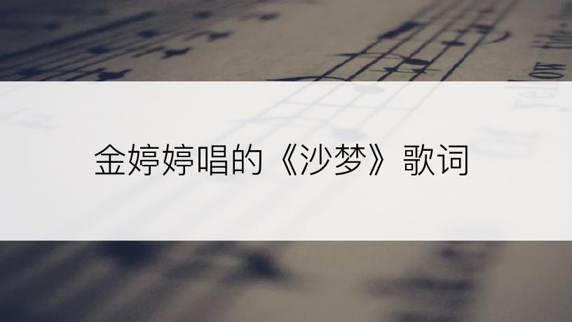 金婷婷唱的《沙梦》歌词
