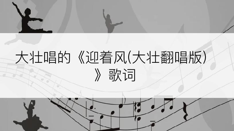 大壮唱的《迎着风(大壮翻唱版)》歌词