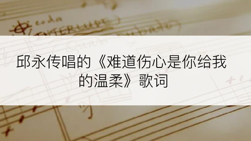 邱永传唱的《难道伤心是你给我的温柔》歌词