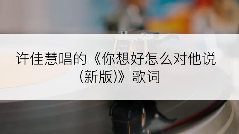许佳慧唱的《你想好怎么对他说 (新版)》歌词