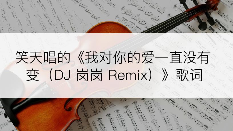 笑天唱的《我对你的爱一直没有变（DJ 岗岗 Remix）》歌词