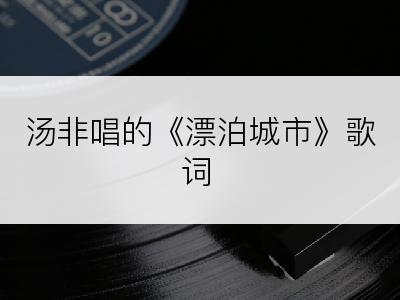 汤非唱的《漂泊城市》歌词