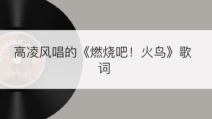 高凌风唱的《燃烧吧！火鸟》歌词