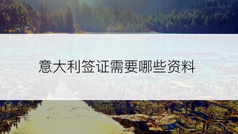 意大利签证需要哪些资料