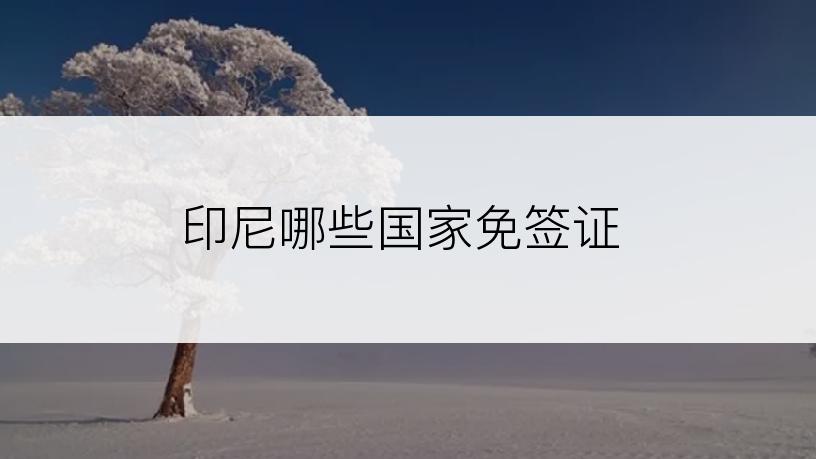 印尼哪些国家免签证