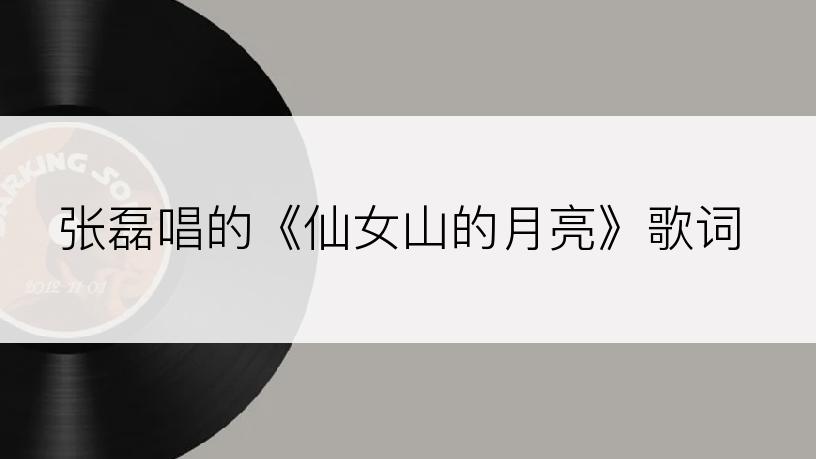 张磊唱的《仙女山的月亮》歌词
